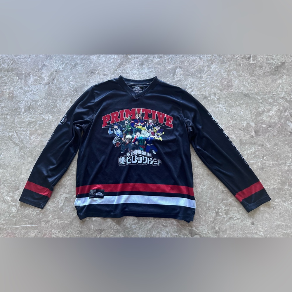My hero academia primitive Black and White Graphic jersey